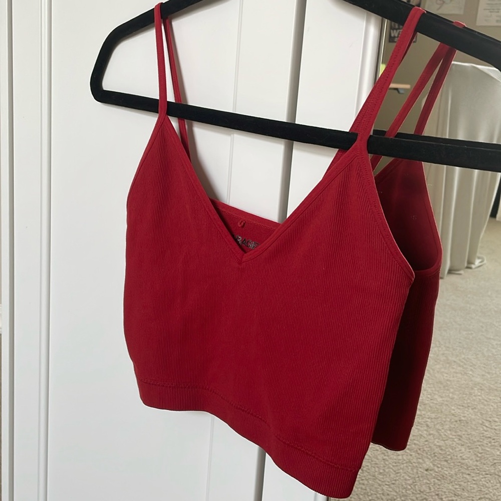Red Garage cropped tank